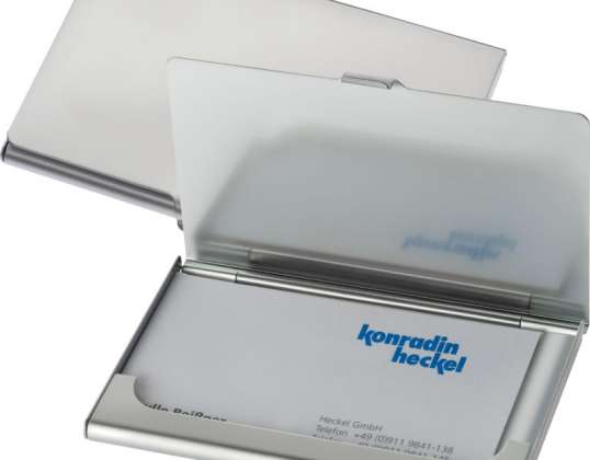 Cornwall metal business card holder in silver grey Robust and stylish card holder