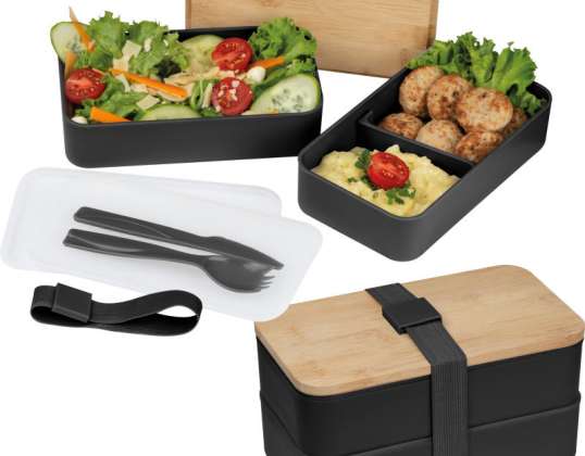 Pescara Lunchbox Set in Black Multi Compartment Stylish Durable Meal Kit