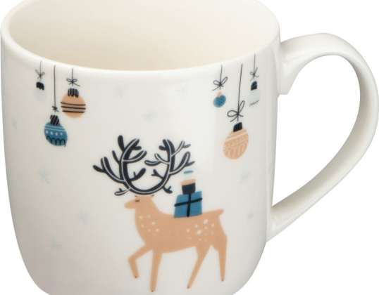 Arctic Christmas Ceramic Mug – Elegant White for Festive Warmth