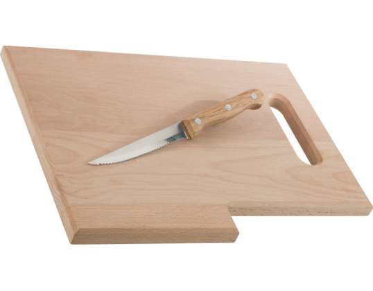 Lizzano Wooden Board with Knife in Brown – Perfect for Every Chef