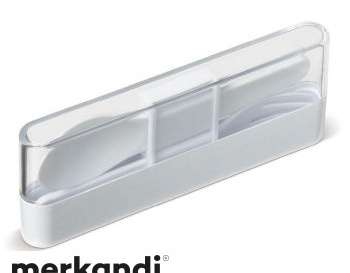 Practical white lunch cutlery set with box: Ideal for on the go