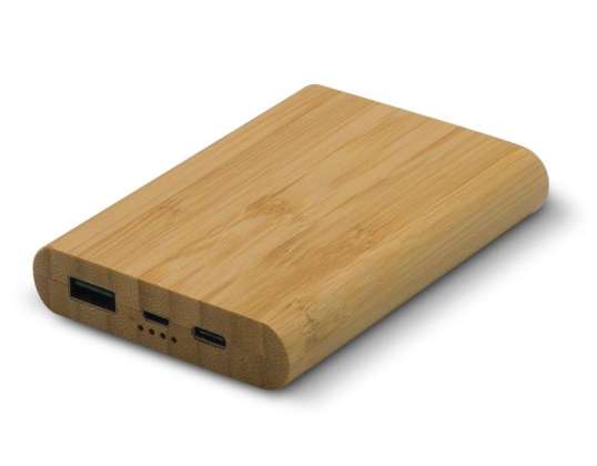 Bamboo Power Bank 5,000mAh Wood Sustainable Portable Battery Eco-Friendly Charging Station