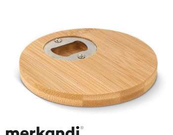 Bamboo coaster and bottle opener 2 in 1 multifunctional kitchen accessory