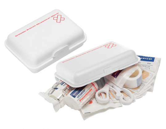 Title for First aid kit mini white: Compact first aid box mini in white Practical &amp; Necessary