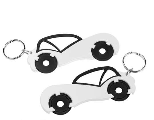 Black White Car Chip Holder for Two €1 Chips Stylish &amp; Practical