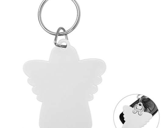 Keychain Guardian Angel with Ring in White Heavenly Companion