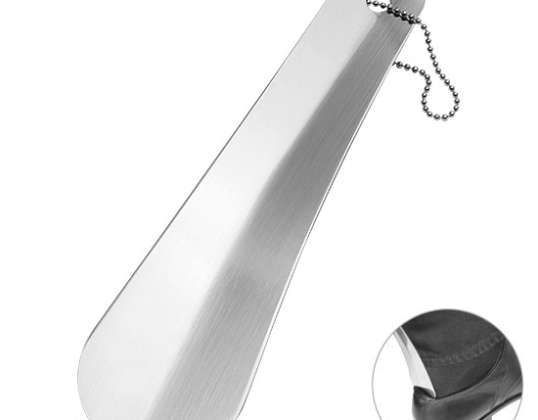 Short stainless steel shoehorn in silver – robust & stylish