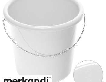 Robust 10 litre universal bucket in white for versatile use