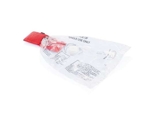 CPR keychain mask in red – life-saving emergency aid always with you