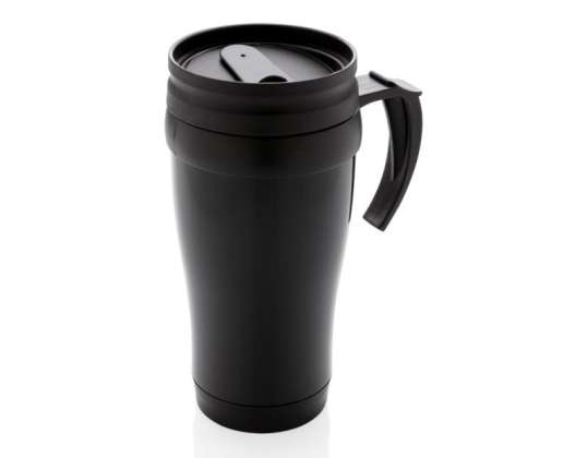 Robust stainless steel mug in black – ideal for home and outdoor use