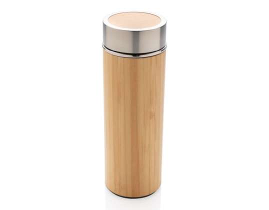 Leak-proof Bamboo Vacuum Bottle 650 ml Brown Thermal & Stylish