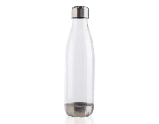 Clear drinking bottle with stainless steel lid 750ml leak-proof