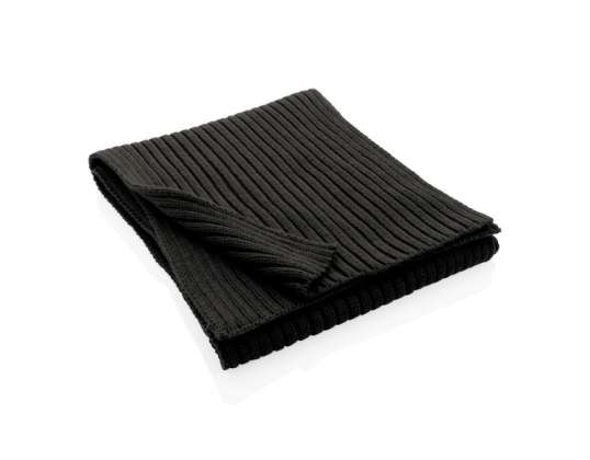 Impact AWARE™ Polylana Knitted Scarf 180x25cm in Black Sustainable &amp; Elegant