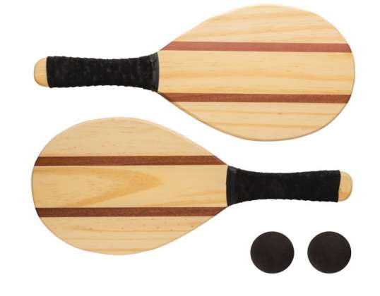 Frescobol Wooden Tennis Set in Brown – Elegance and durability combined