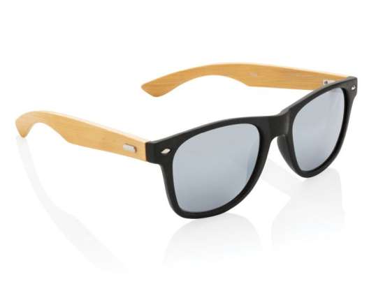 Lunettes de soleil en bambou noir avec plastique recyclé RCS