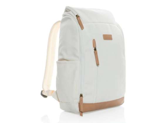 Impact AWARE™ 16 oz. Recycled Canvas 15 Laptop Backpack – Off White Eco-Friendly and Stylish