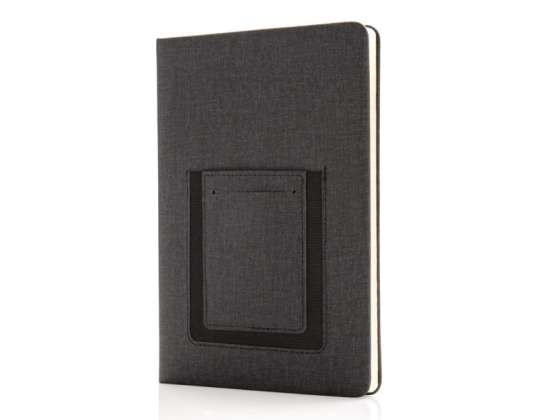 Deluxe A5 Diary with Integrated Phone Pocket Elegant Black