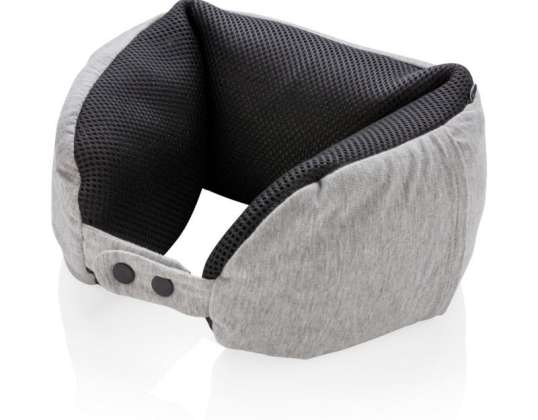 Luxury Micro Beaded Neck Pillow for Travel Two-Tone Gray and Black