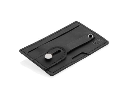 Porte-cartes RFID multifonctionnel 3 en 1 pour smartphones élégant en noir