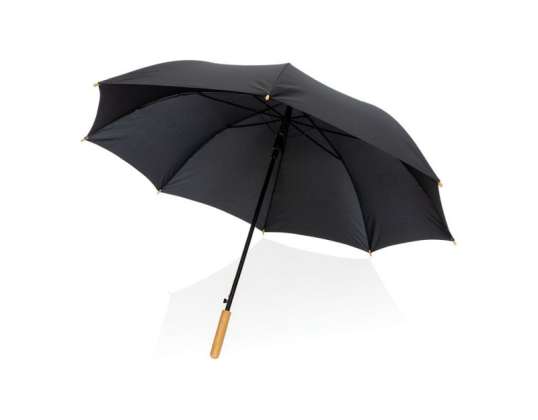 27 Parapluie en bambou à ouverture automatique Impact AWARE™ RPET 190T noir Durable et élégant