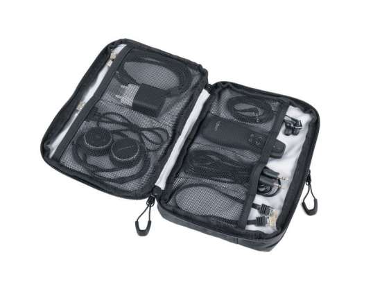 Troika BLACK TECH POUCH 2 Cable Organizer Bag Black Multifunctional