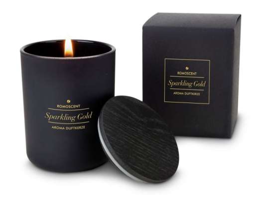 ROMOSCENT Sparkling Gold Aroma Candle Bougie parfumée avec motif standard