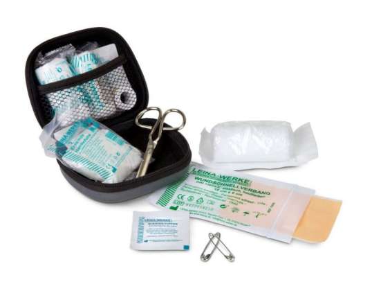 grey: 12-piece first aid kit in grey Compact &amp; Efficient