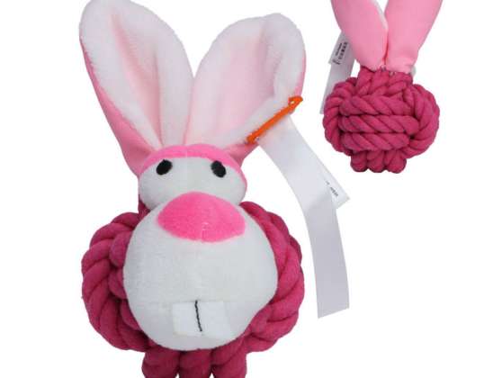 MiniFeet Dog Knot Toy Rabbit Pink Plush Toy Interactive Pet Accessory