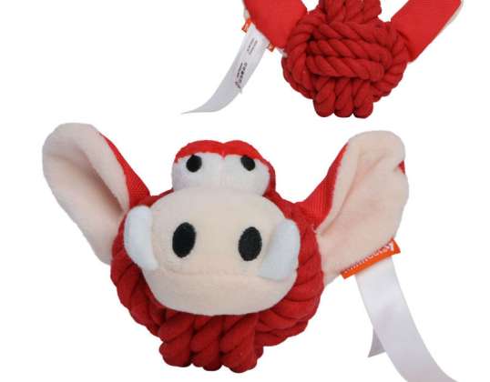 MiniFeet Cane Nodo Giocattolo Cinghiale Rosso Peluche Accessori Interattivi per Animali Domestici