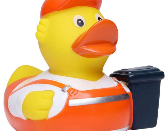 Schnabels Squeaky Duck 'Garbage Man' – Colourful eco-friendly toy for children