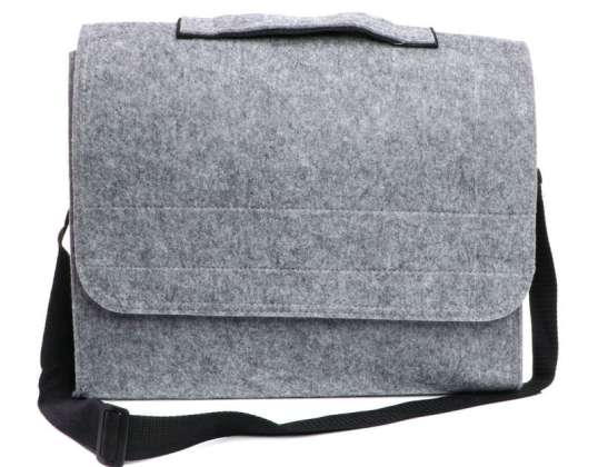 Anthracite polyester felt shoulder bag Stylish and sturdy shoulder bag for every occasion