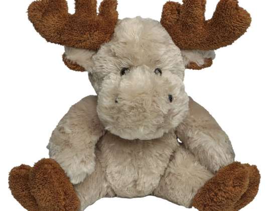 MiniFeet Moose Anton Light Brown Stuffed Moose Soft Toy Plush Toy