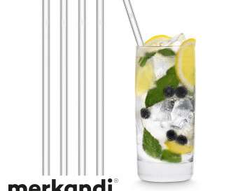 Set of 4 glass drinking straws 15 cm: Individually packaged for sustainability & style