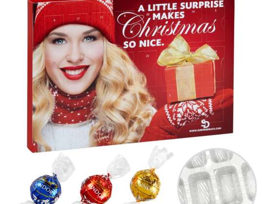 Personalized premium advent calendar with Lindt Lindor Mix