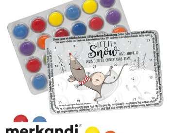 Weltkleinster Adventskalender mit Schokolinsen &amp; Standardmotiv