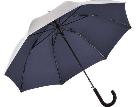 AC umbrella FARE Collection in silver dark blue Elegant companion on rainy days