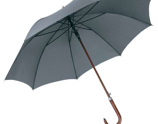 AC wooden guest umbrella FARE Collection in grey Stylish companion on rainy days