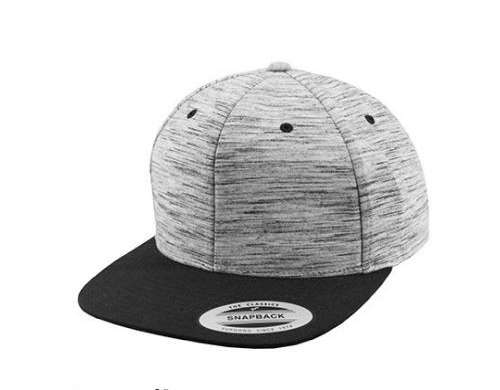 Stripes Melange Crown Snapback Fashionable snapback with mottled pattern and striped design