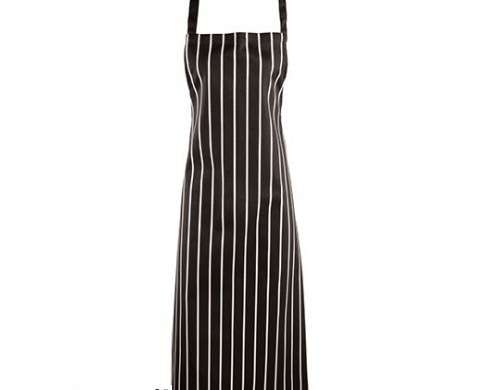 Striped bib apron fashionable and functional for kitchen and service