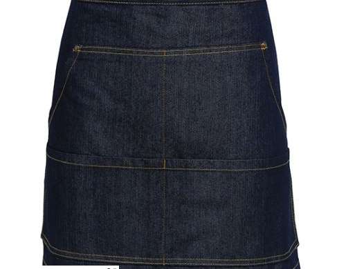 Denim Waist Apron with Decorative Stitch Ideal for Service and Crafts