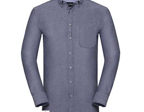 Men's Long Sleeve Customized Washed Oxford Shirt