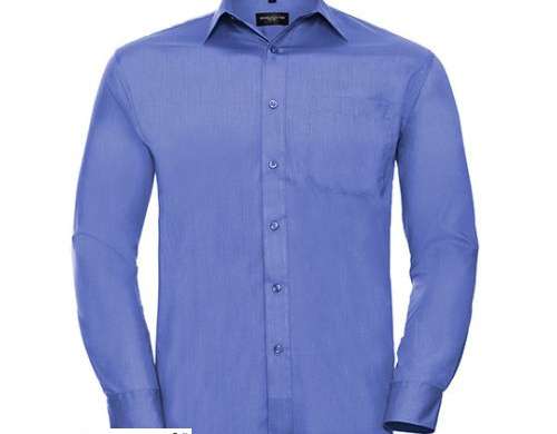 Chemise à manches longues en popeline de polycoton pour homme – Classique et confortable