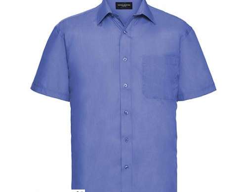 Chemise classique à manches courtes en popeline de polycoton pour homme