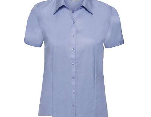 Women's Short Sleeve Herringbone Shirt Tailored &amp; Stylish