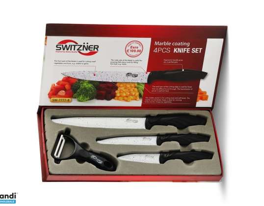 SW-7777 Switzner Knife Set - Ceramic Non Stick Coating - 4 Pieces