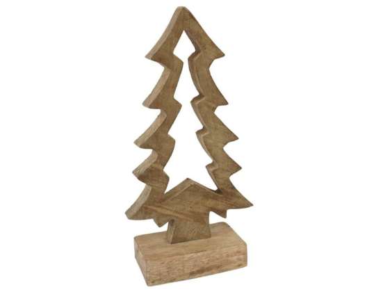 Sculpture Christmas tree mango wood 25 cm Christmas decoration / Christmas deco