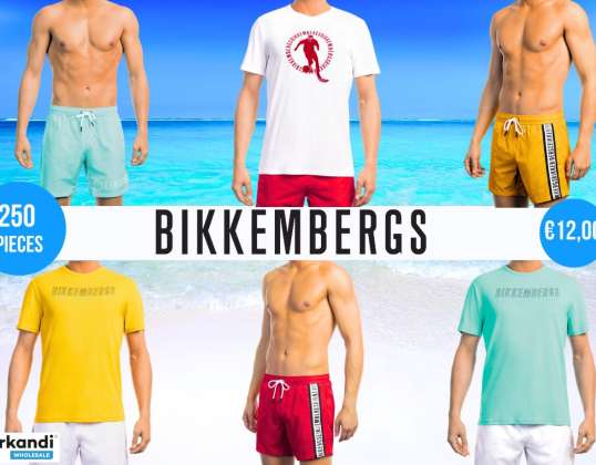 Пляжная одежда Bikkembergs. Мужская пляжная футболка и боксерские шорты