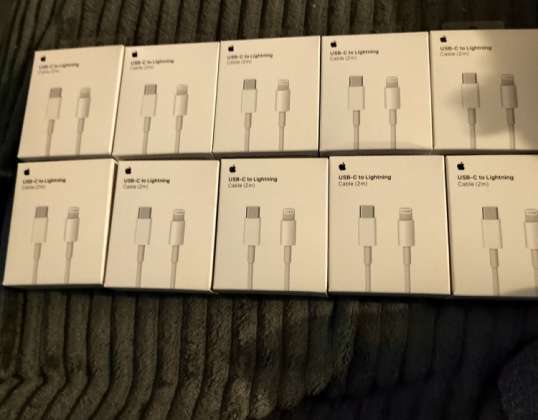 40 Pack 2 Meter Lightning USB-C Charging Cables for iPhone, New, Original Packaging