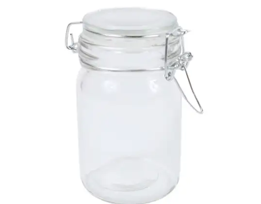 Wake-up jar bow pot glass 250 ml lockable with rubber ring transparent