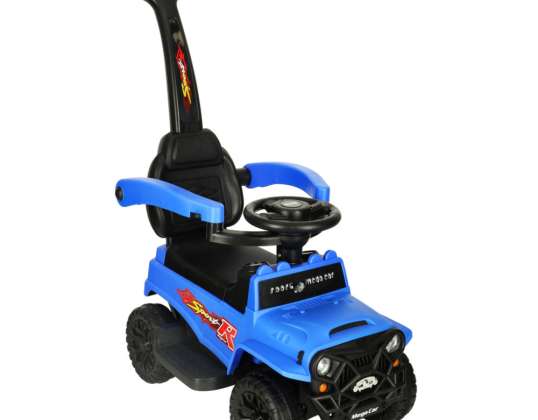 Ride-on pusher off-road vehicle with sound and lights blue